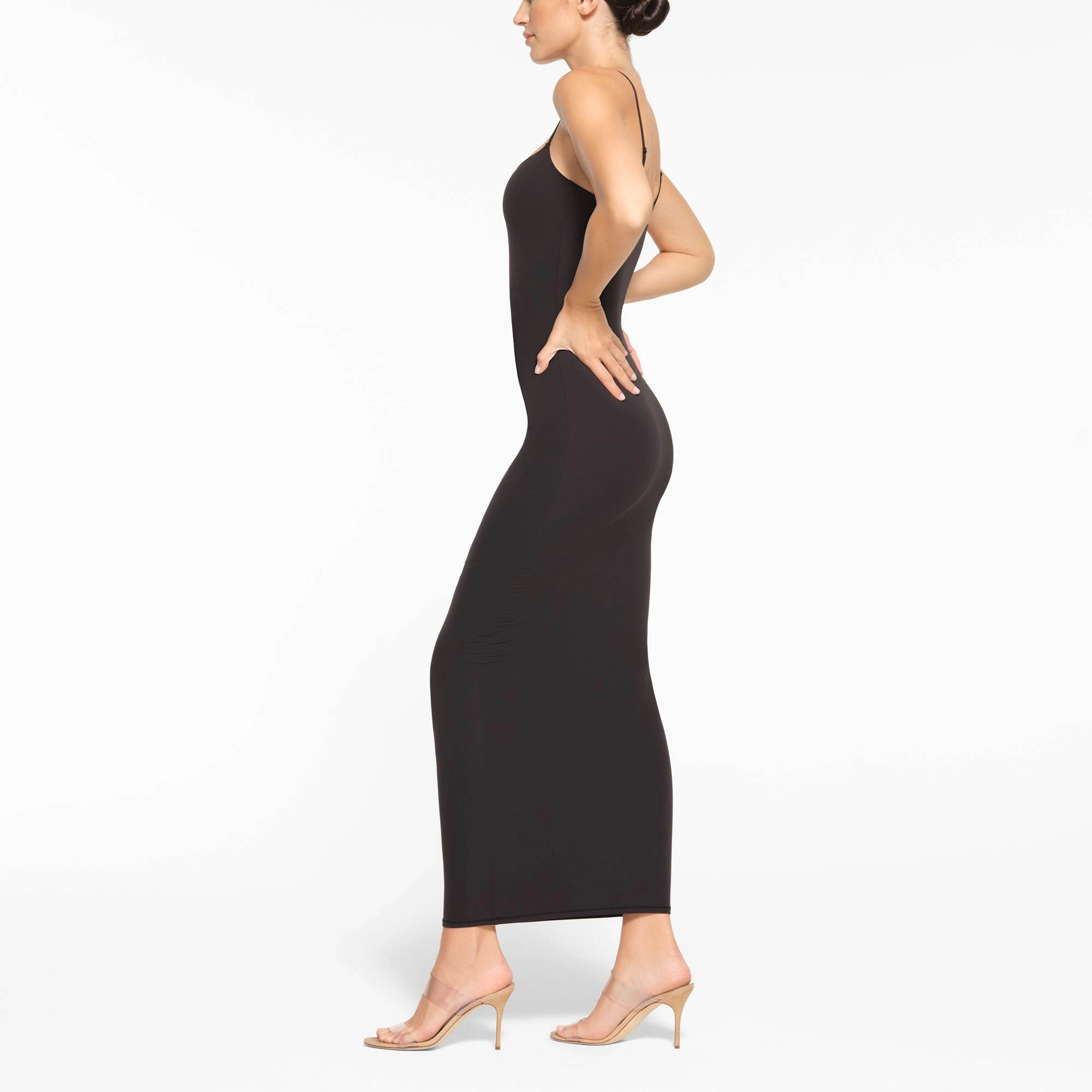 skims FITS EVERYBODY LONG SLIP DRESS ONYX