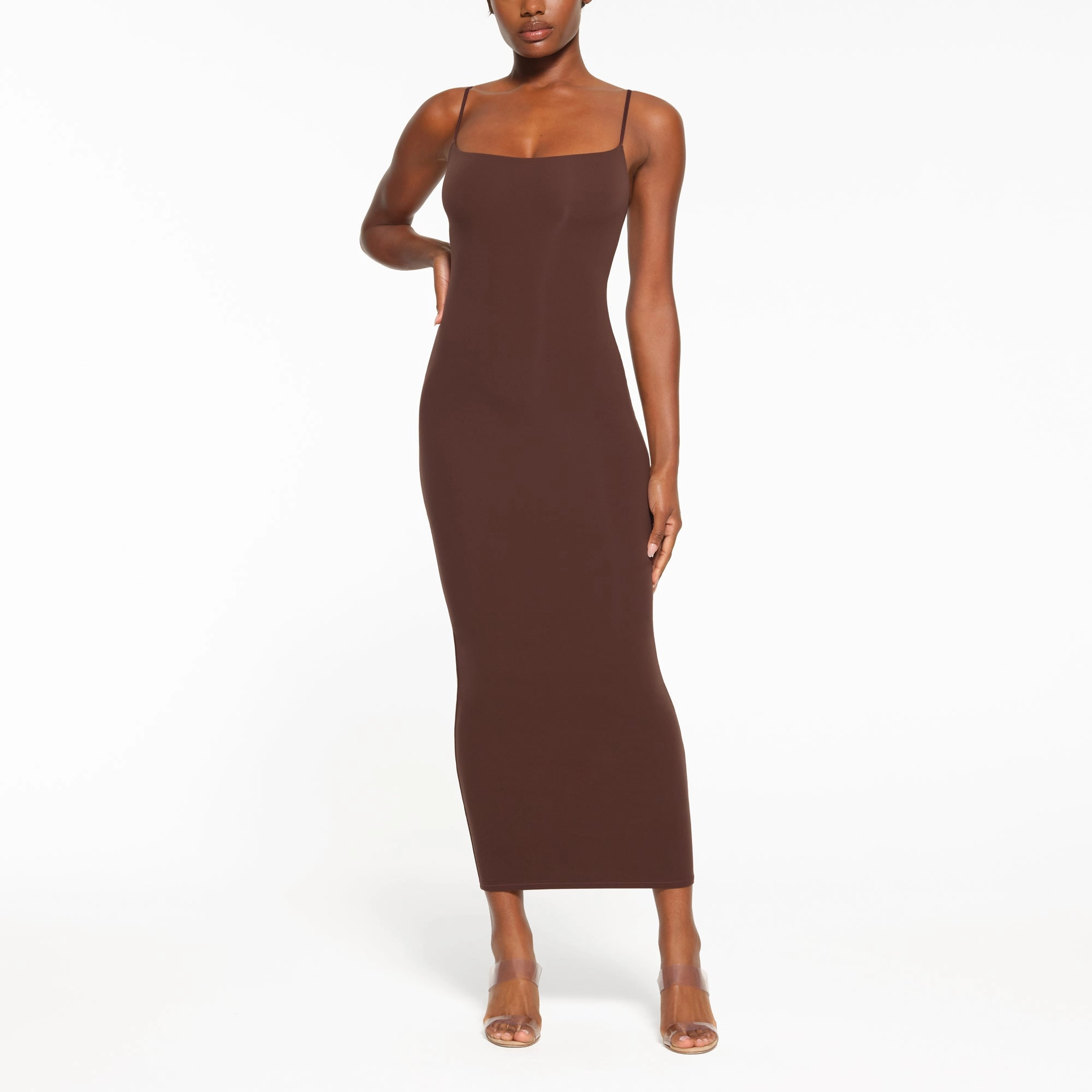 skims FITS EVERYBODY LONG SLIP DRESS COCOA