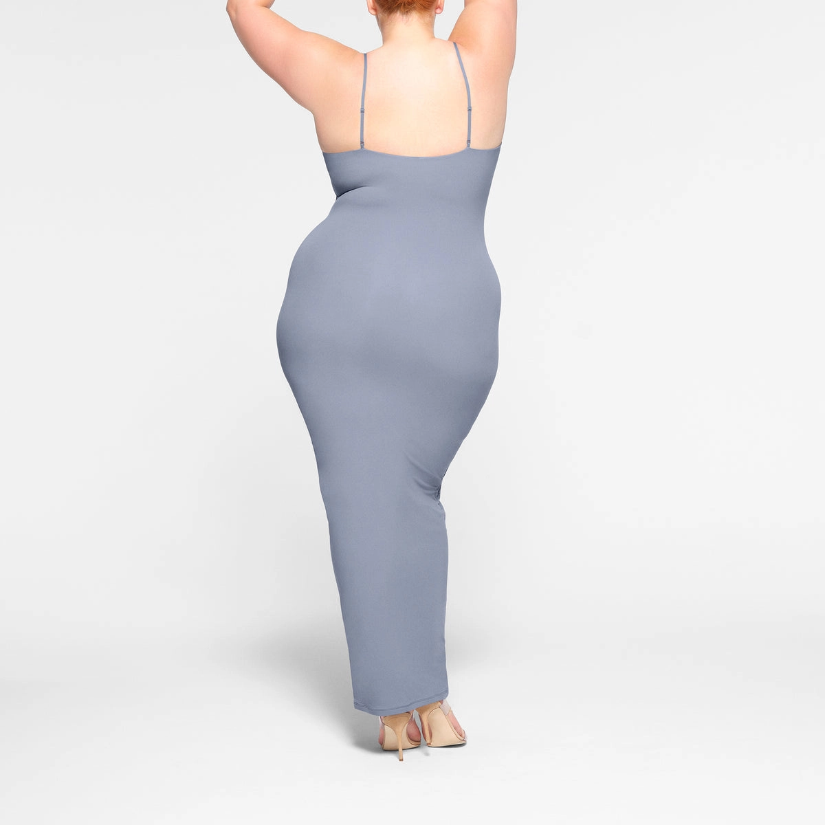 SKIMS FITS EVERYBODY LONG SLIP DRESS SLATE