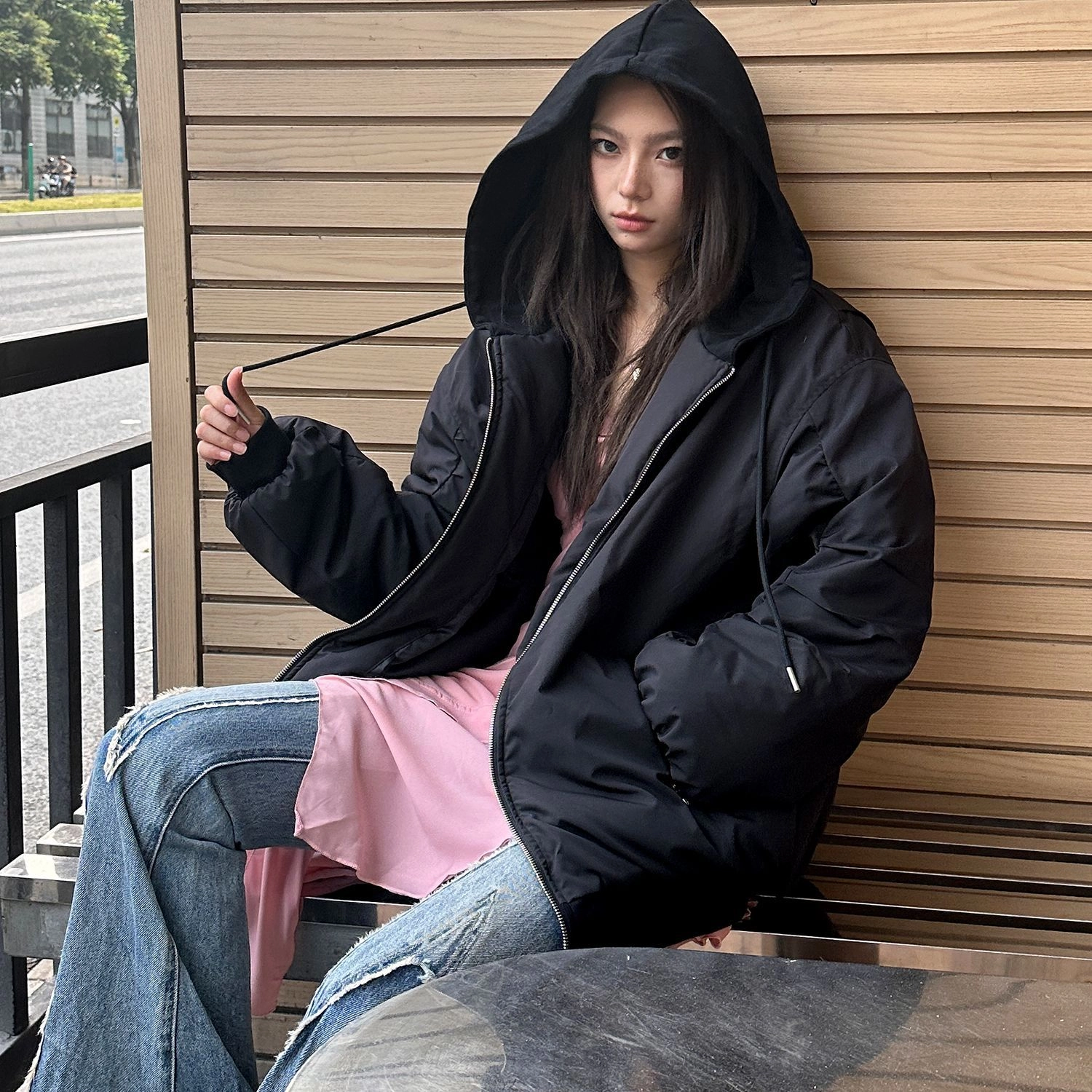 佐贝卡 新款气质休闲通勤棉服 女款 黑色