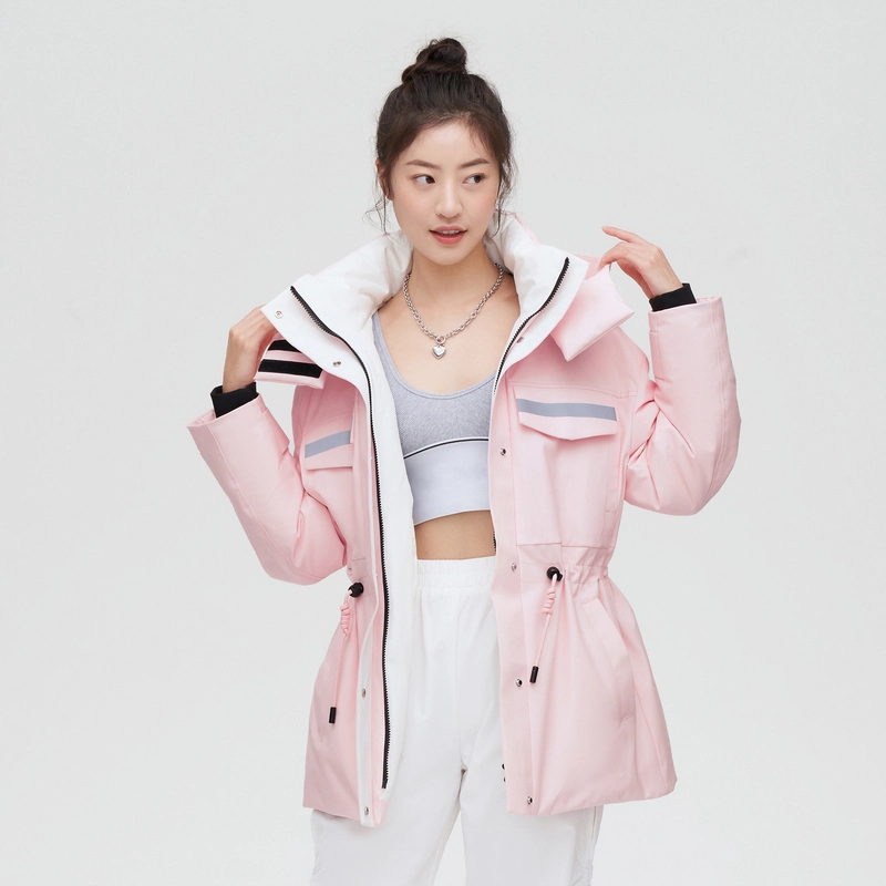 波司登 纯色工装连帽羽绒服 女款