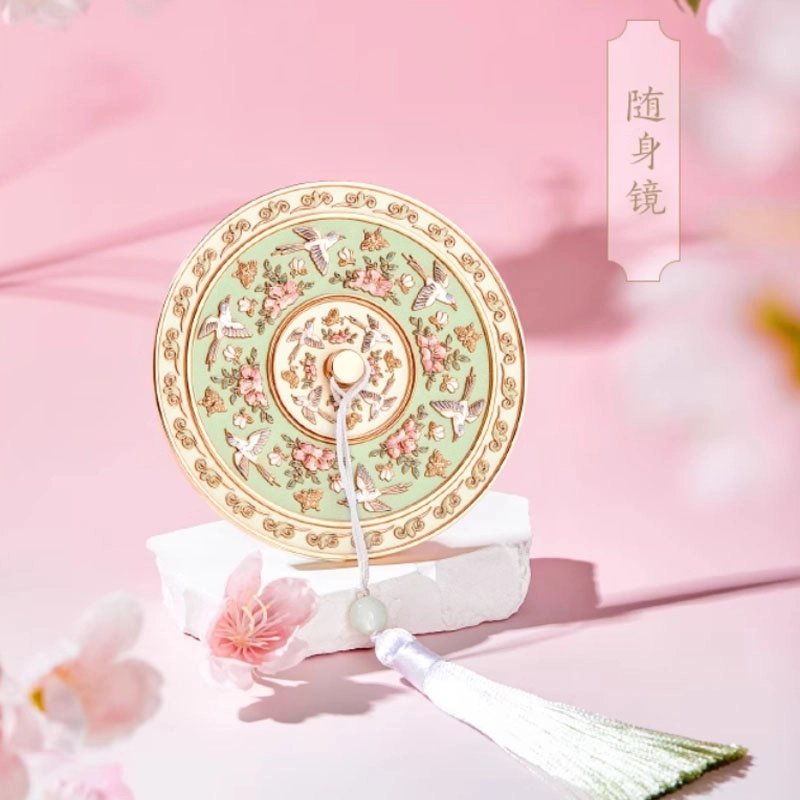 宫廷宝贝 雀绕花枝随身化妆镜 便携