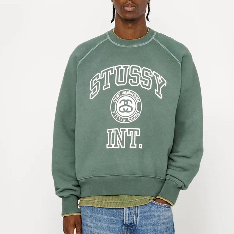 Stussy FW24 OVERLOCK VARSITY RAGLAN CREW logo