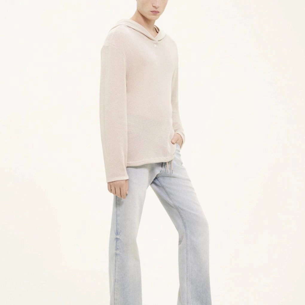 COURREGES SS24 AC MESH HOODIE Sand