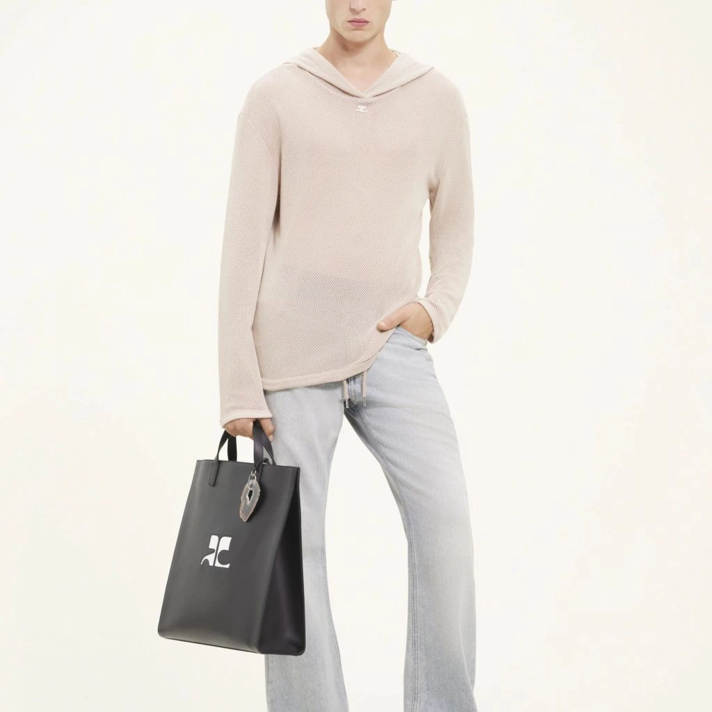COURREGES SS24 AC MESH HOODIE Sand