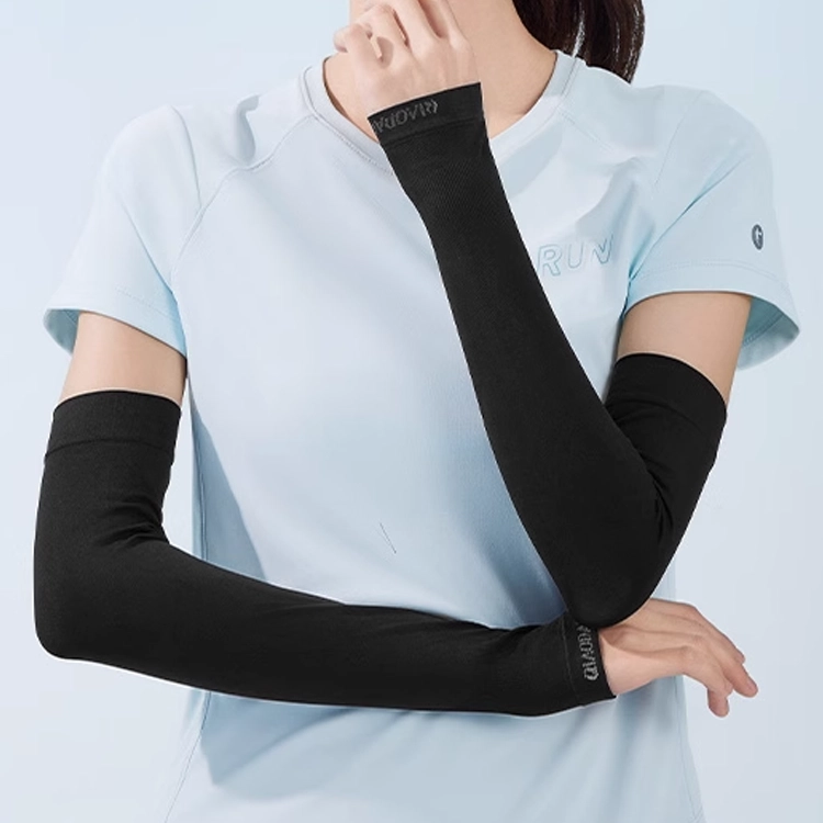 乔丹 纯色设计 吸湿纤维 防晒袖 女款 黑色