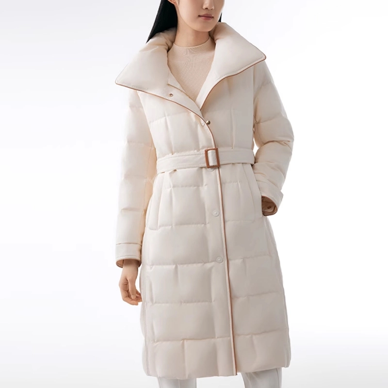 波司登 商务系列 纯色翻领收腰加厚保暖羽绒服 女款