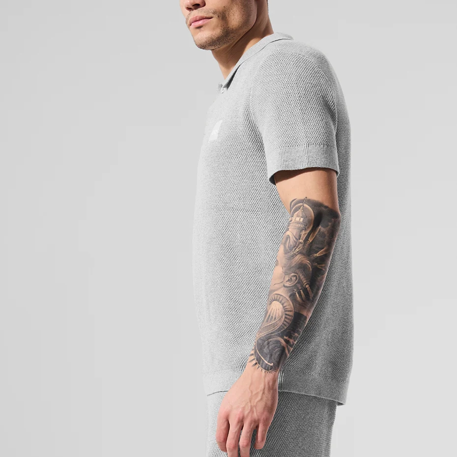 alo yoga Sports Club Sweater Knit Polo