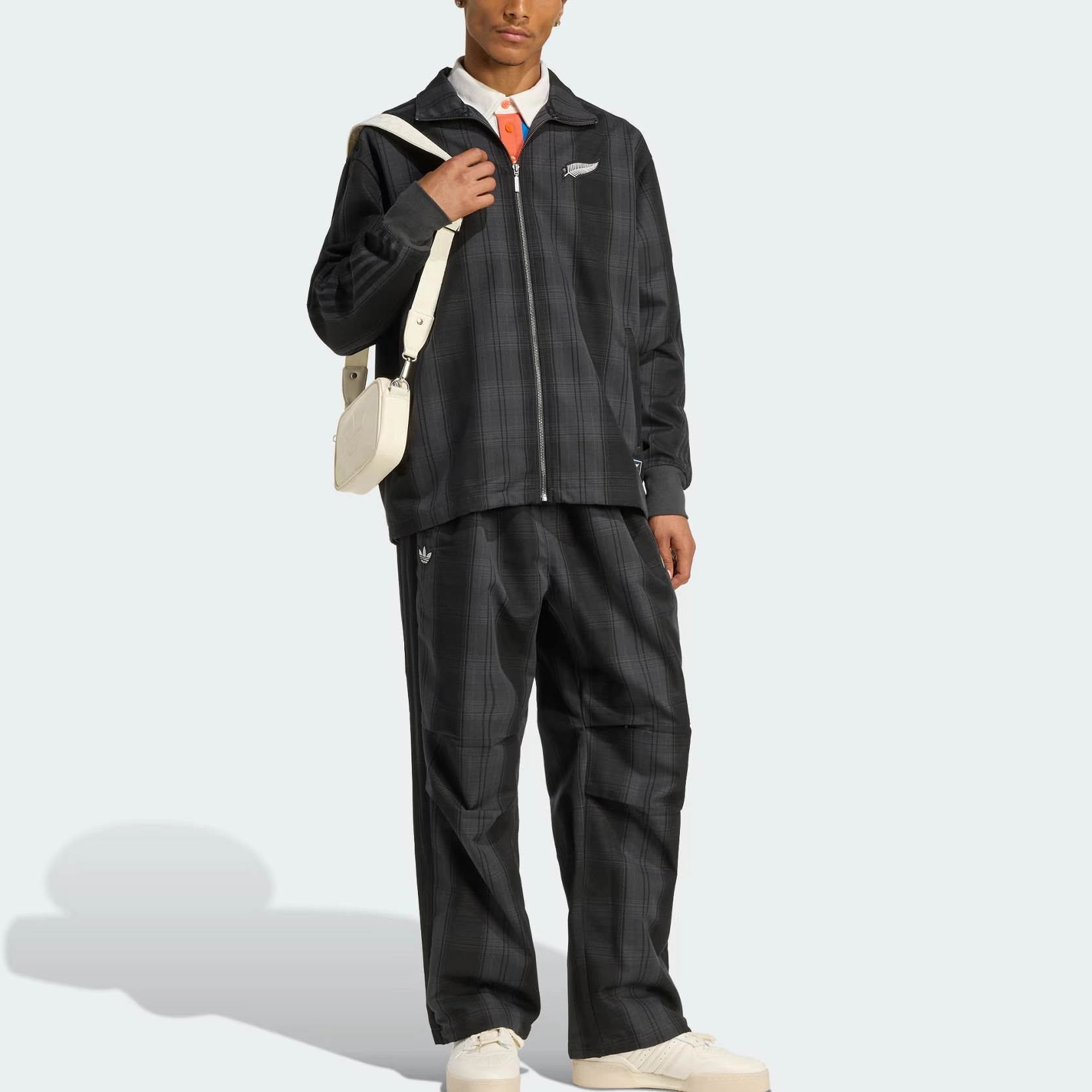 adidas originals Firebird FW25 ALL BLACKS PLAID TRACK TOP