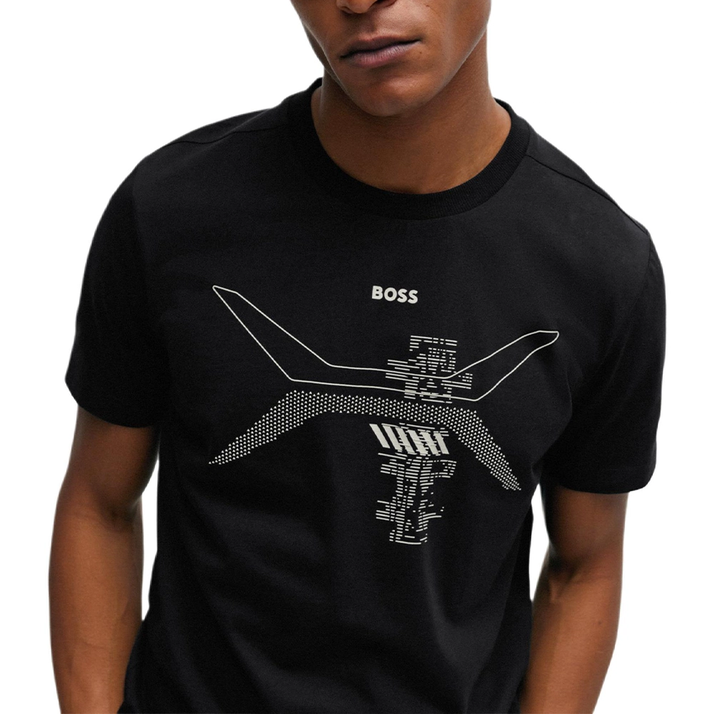 HUGO BOSS FW23 Cotton-Jersey T-Shirt With Crew Neck And Seasonal Artwork T