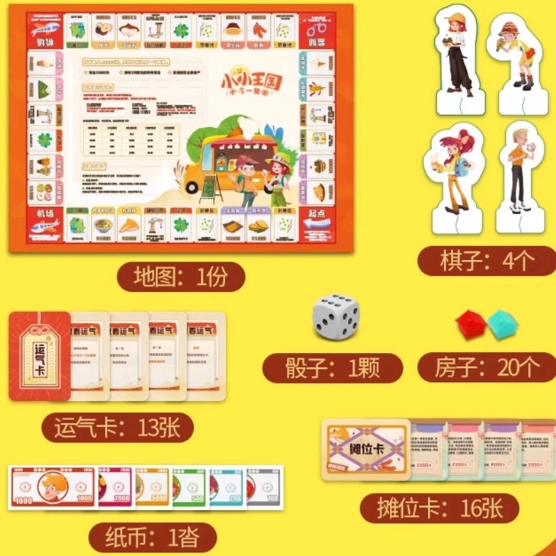 游卡桌游 小小王国小吃一条街 欢乐坊财商启蒙模拟经营 桌游