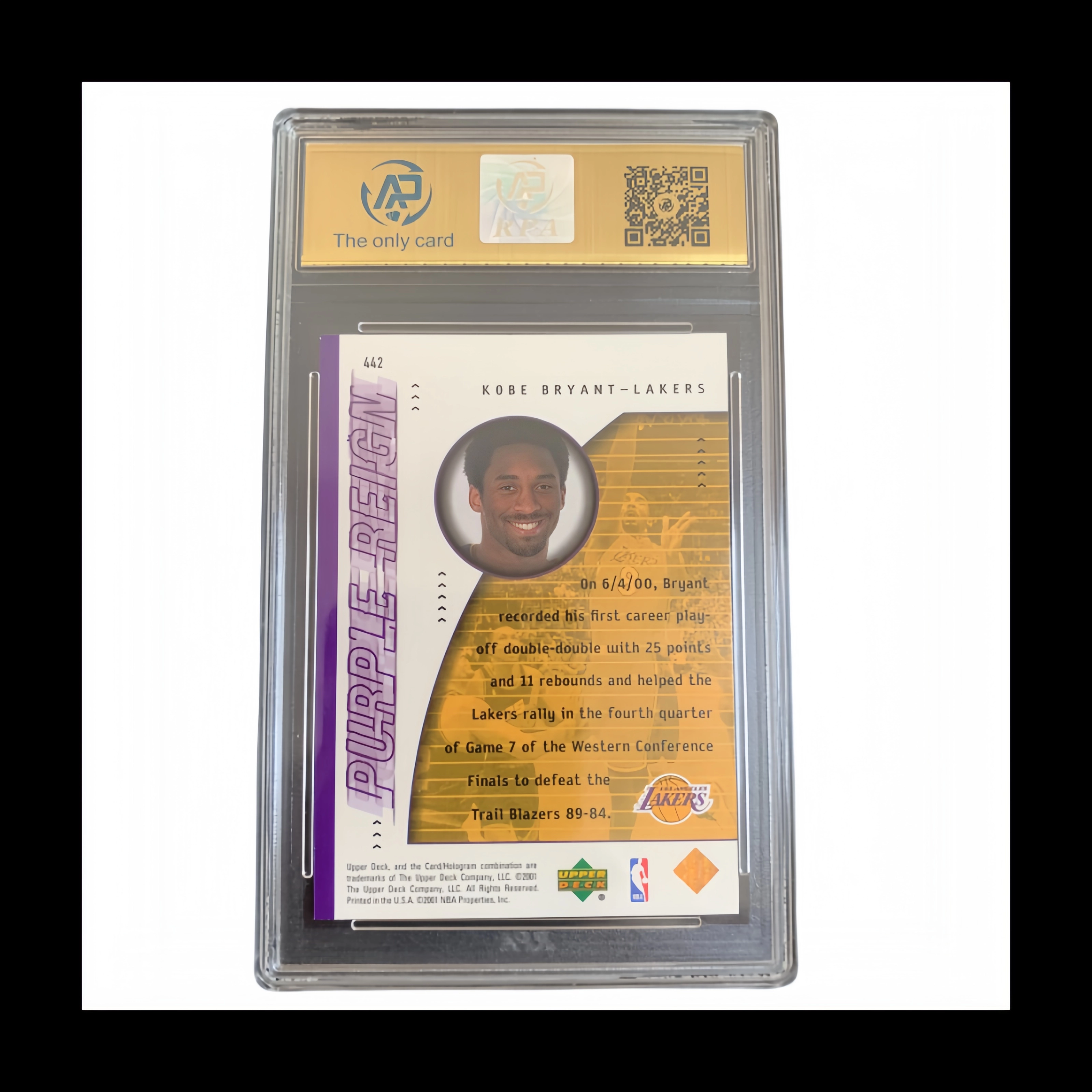 UPPER DECK 2001GameKobeBryant PurpleReignRPA9