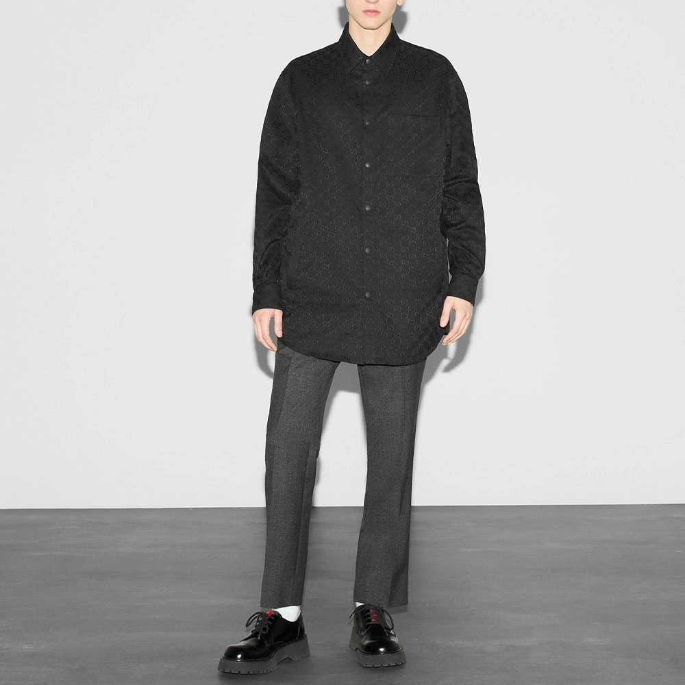 GUCCI Gg Canvas Shirt Logo