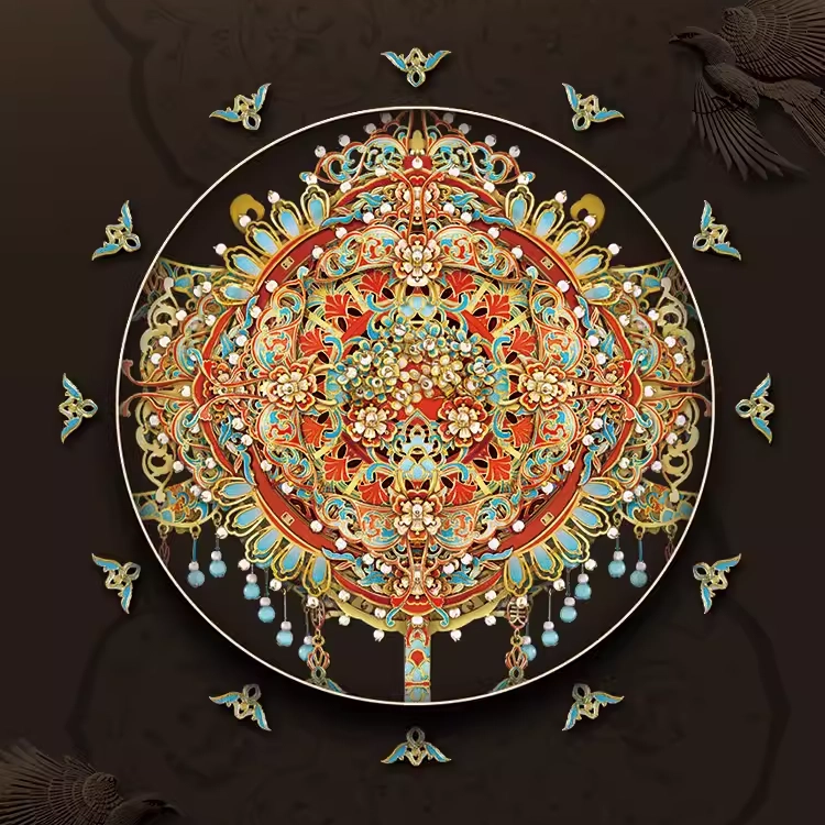 拼酷 菱花镜-鹊影国风 拼图 菱花镜鹊影