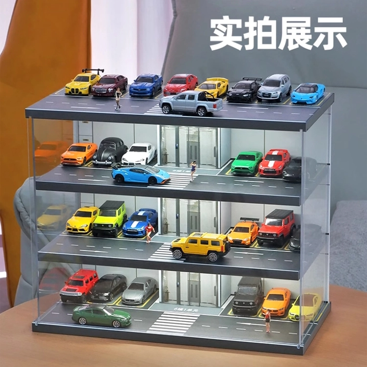 卡威 车模停车场套装跑车汽车 合金玩具车 成品模型