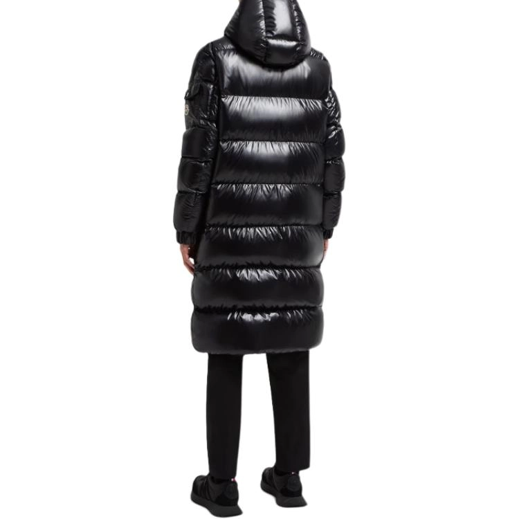Moncler Hanoverian Hooded Square-Quilted Long Down Jacket