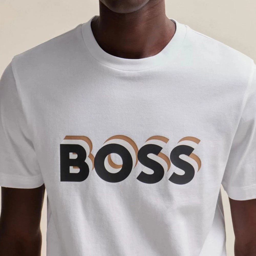 HUGO BOSS Cotton-Jersey T-Shirt With Logo In Signature Colors T