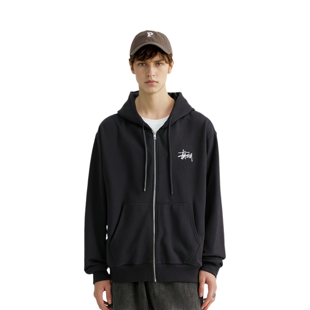 Stussy FW24 BASIC STSSY ZIP HOODIE logo
