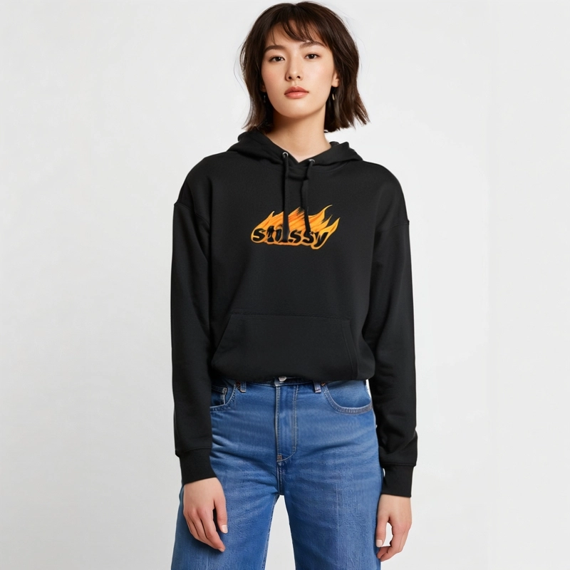 Stussy SS22 Flames Hood Logo
