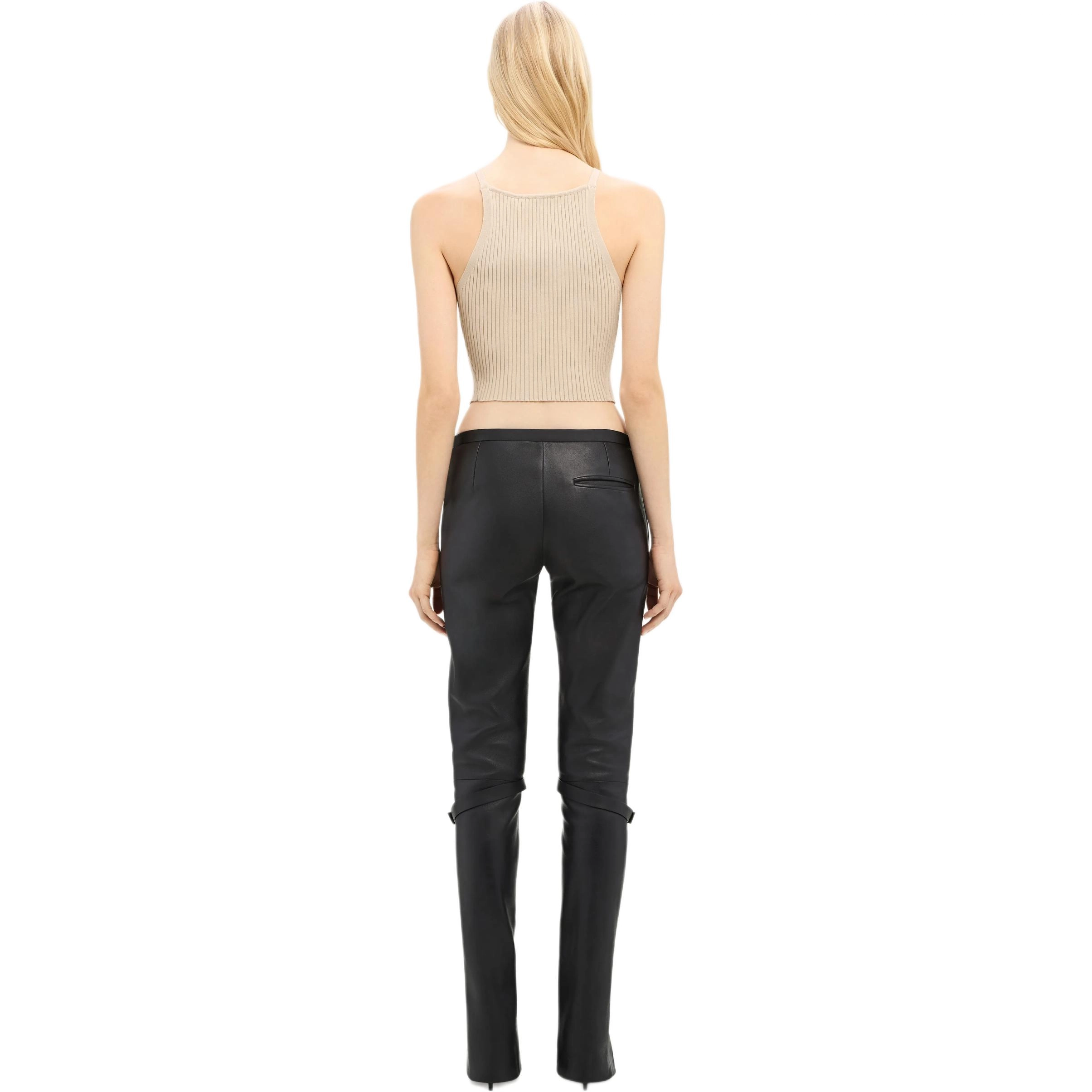 COURREGES POINTY RIB KNIT TANK TOP Cappuccino