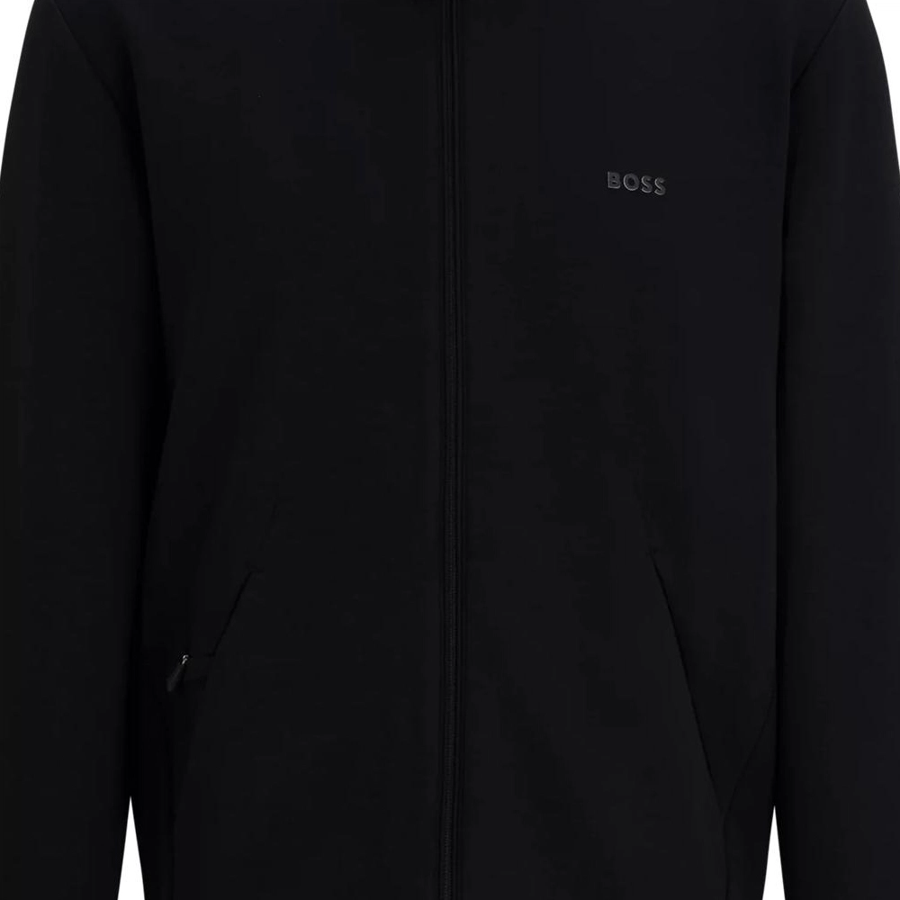 HUGO BOSS Stretch-Cotton Zip-Up Sweatshirt With Logo Print