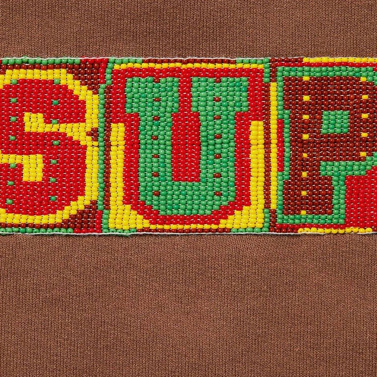 Supreme SS23 Week9 BEADED HOODED SWEATSHIRT Logo