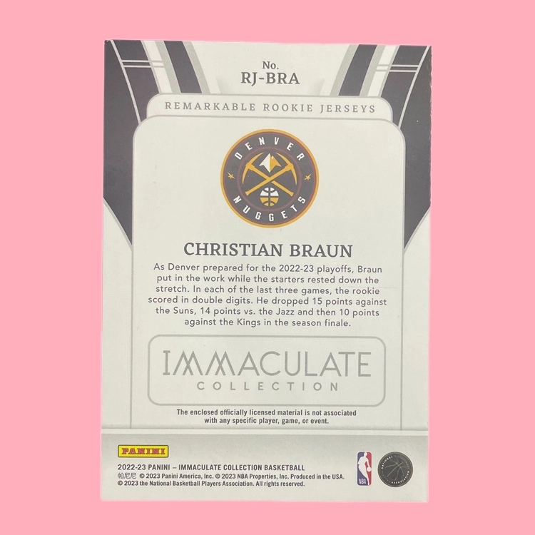 PANINI 2022-23 immaculate rc 8599