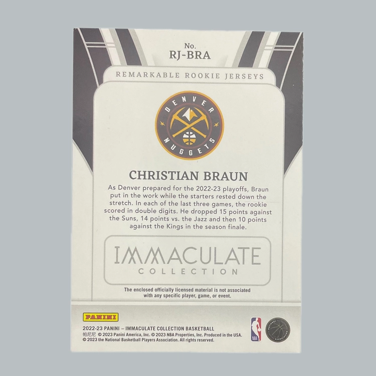 PANINI 2022-23 immaculate rc 8599