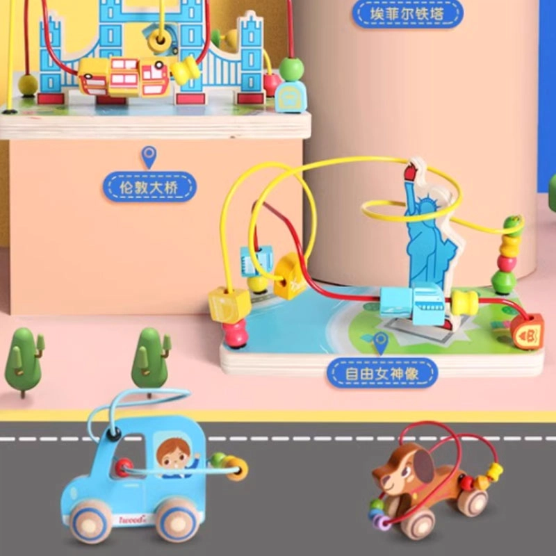 木玩世家 动物绕珠多功能力动脑串珠 早教益智玩具