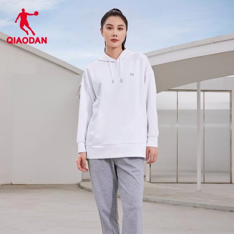 乔丹 综训系列 纯色连帽套头长袖卫衣 女款 乔丹白