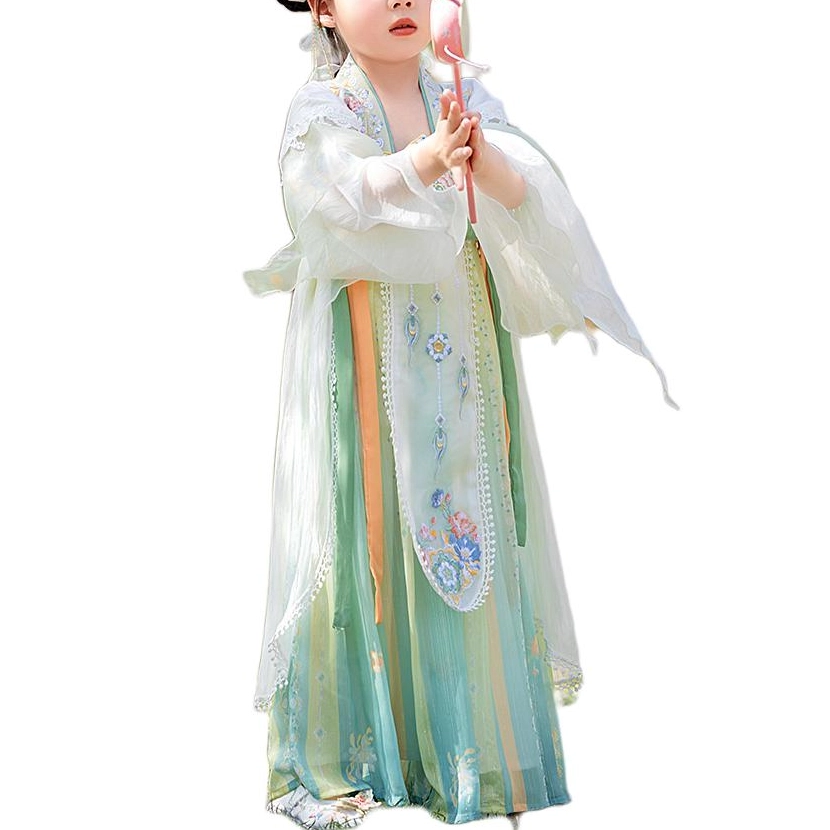 俞兆林唐装 女童汉服儿童古装仙气高端襦裙小女孩日常连衣裙