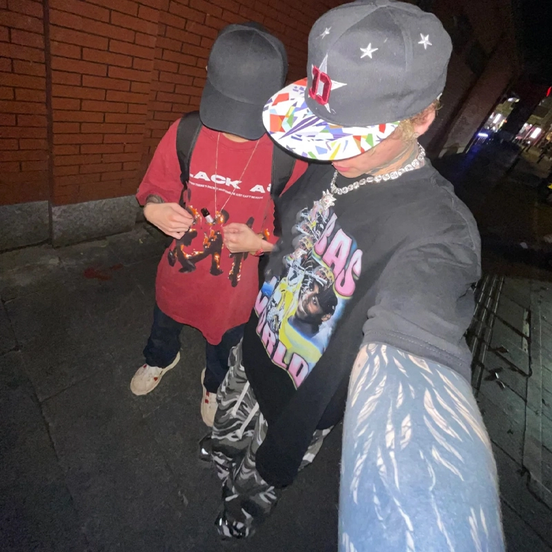 尚先生 嘻哈个性字母刺绣撞色大头围显脸小遮阳防晒春夏季平沿太阳帽青少年潮搭 棉腈纶材质 时尚棒球帽 男女同款情侣款 丰富色彩任你选