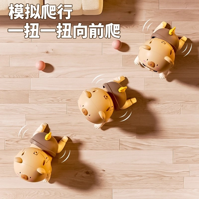 贝贝家 电动爬行娃娃 幼儿引导抬头神器练习训练 安抚陪伴 可咬牙胶 趣味启蒙 声光儿歌  智能玩具
