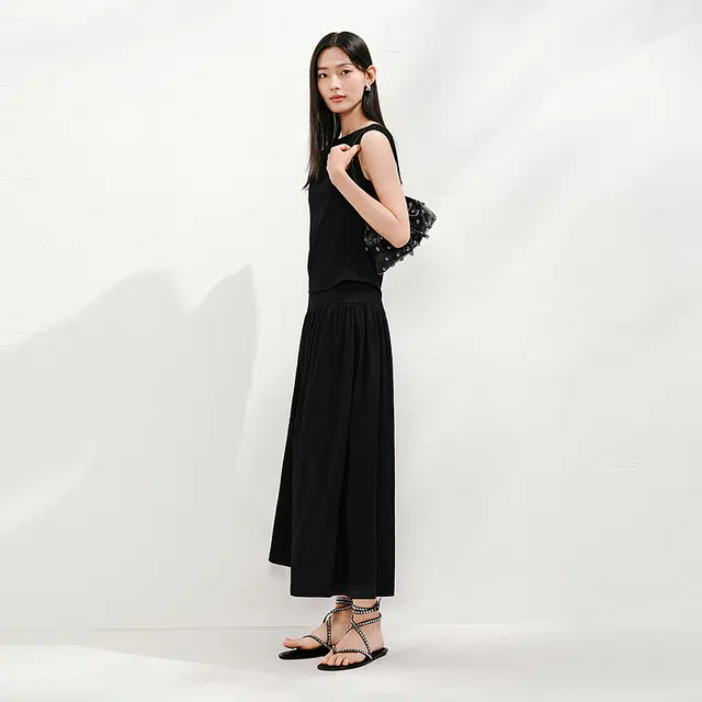 玖姿安娜蔻 时尚时尚简约通勤百搭休闲套装 女款 素黑