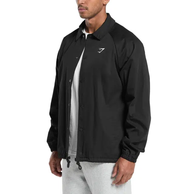 GYMSHARK Canvas Coach Jacket logo