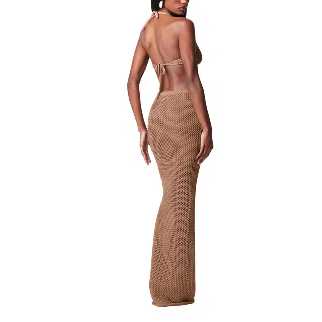 NAKED WARDROBE Knit Halter Crop Top
