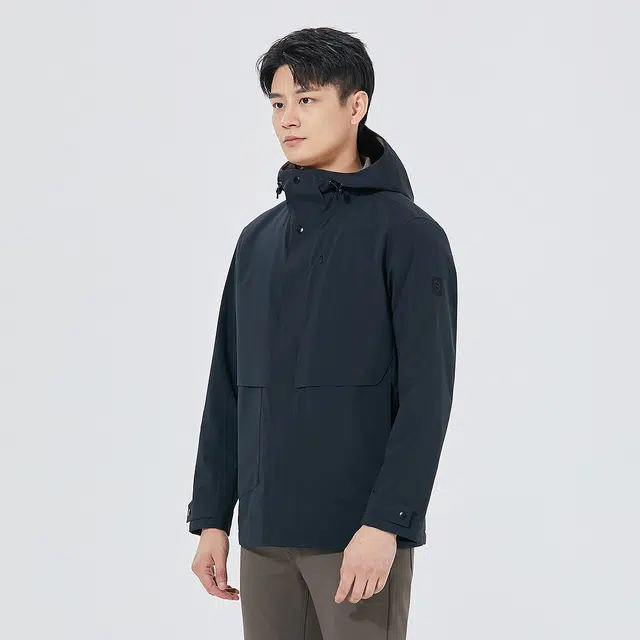 利郎 都市休闲连帽质感通勤秋季风衣外套 男款