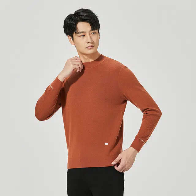 利郎 可机洗半高领提花易打理质感简约百搭冬季毛衣 男款