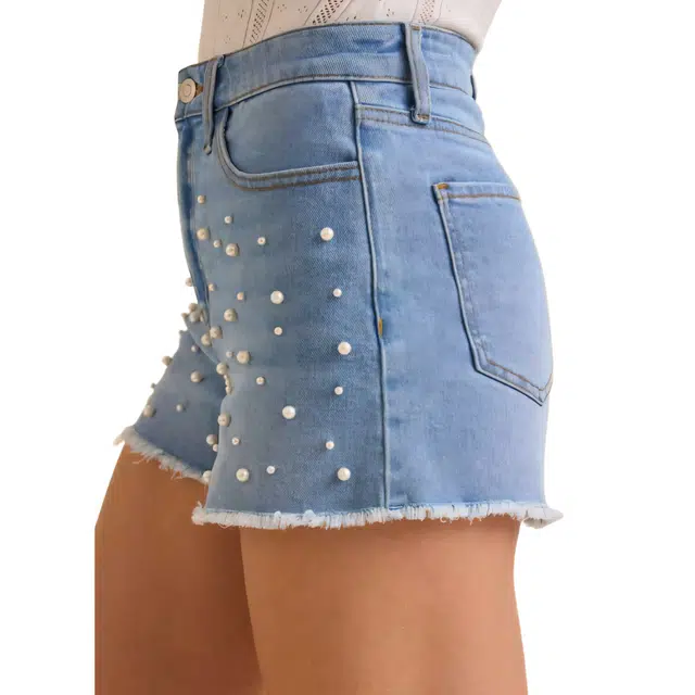 ALTAR'D STATE Jensine Pearl Denim Shorts
