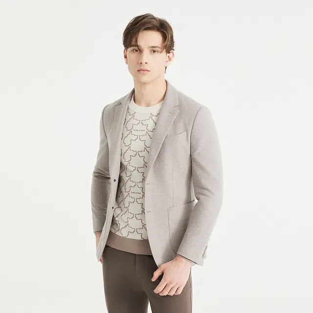 利郎 时尚都市纯色平驳领质感简约百搭绵羊毛秋季西装 男款