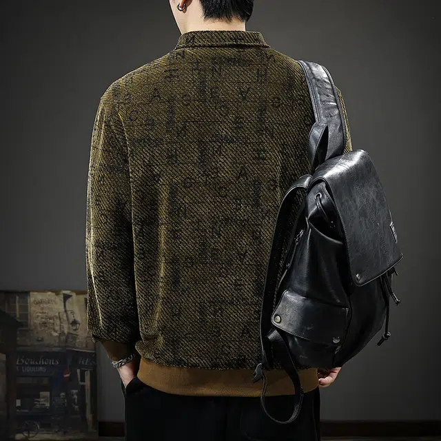 前进牛 肌理感美式经典复古潮牌森系风潮流痞帅休闲户外百搭印花长袖卫衣 男款