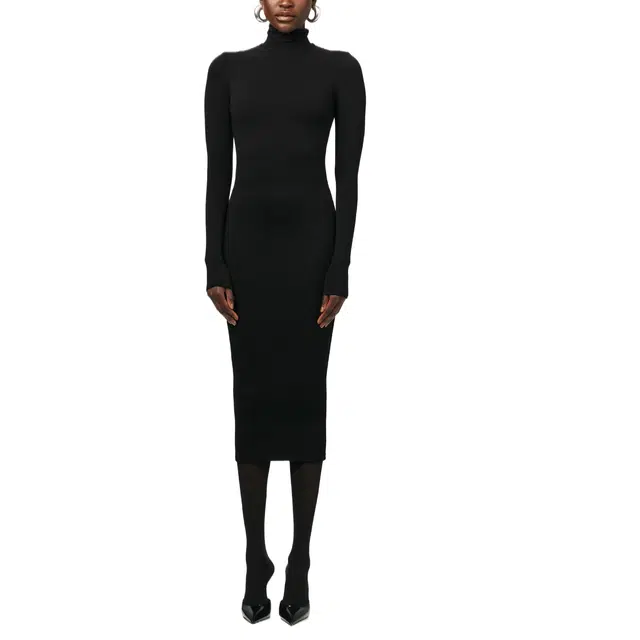 NAKED WARDROBE Turtleneck Midi Dress