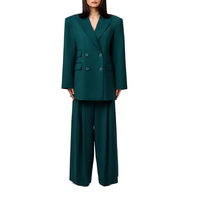 NAKED WARDROBE Suiting Pleated Wide-Leg Pant