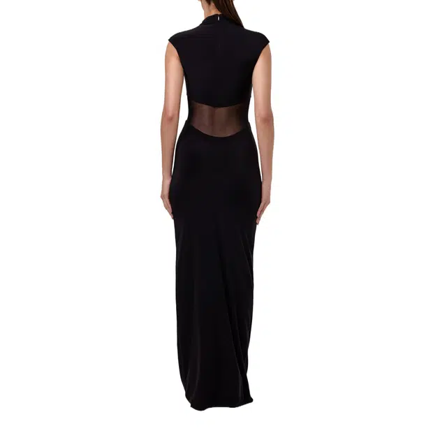 NAKED WARDROBE Mesh Contrast Maxi Dress Hourglass