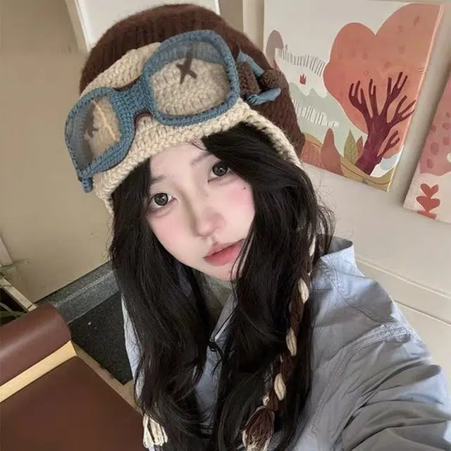 恩僾德 日系可爱针织小众高颜值显脸小保暖骑车小众百搭护耳潮流 聚酯纤维 雷锋帽 男女同款情侣款