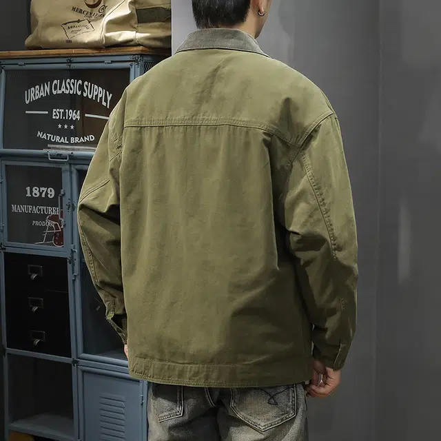 前进牛 美式经典复古潮牌高街痞帅抗皱工装潮流硬汉高级感牛仔外套 男款