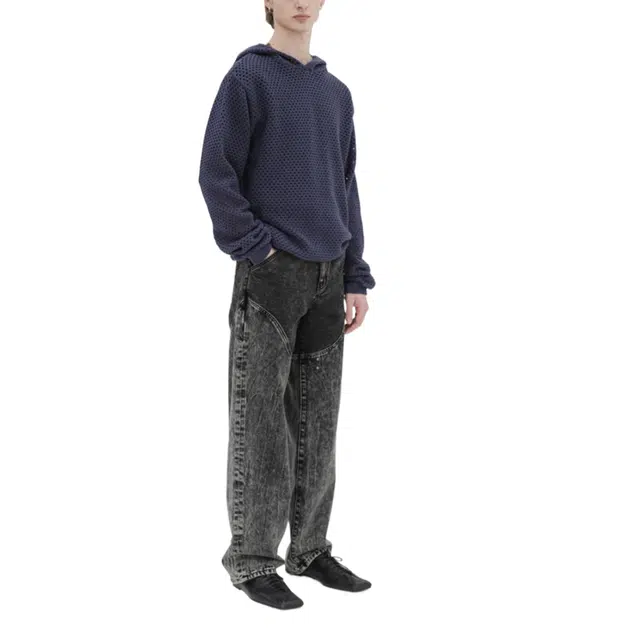 BESLOW PUNCHING NET HOODED KNIT