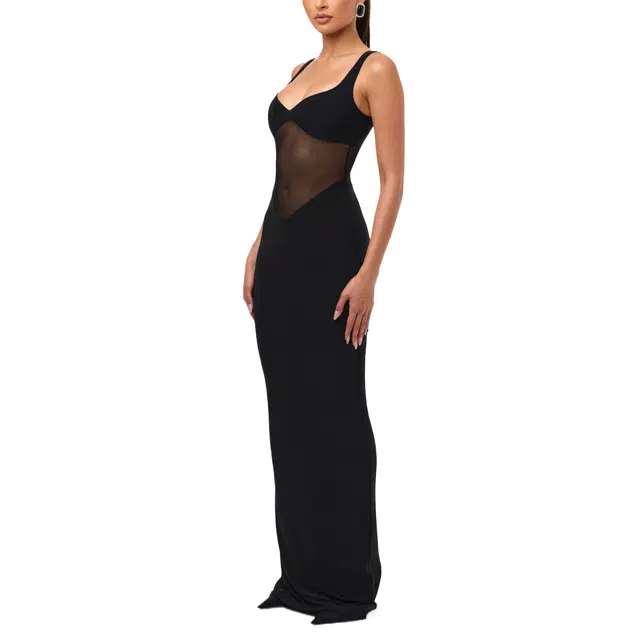 NAKED WARDROBE Mesh Contrast Dress Hourglass