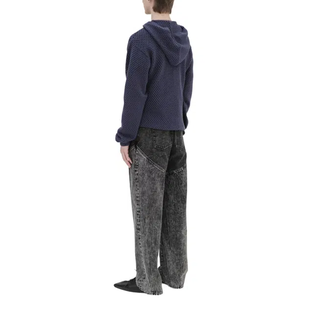 BESLOW PUNCHING NET HOODED KNIT
