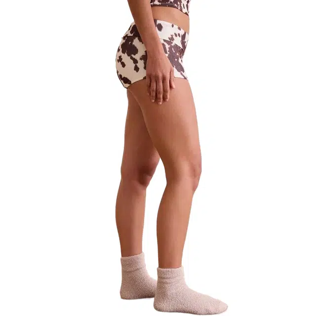 ALTAR'D STATE Cow Print Foldover Lounge Shorts